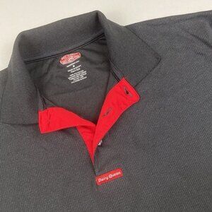 Dairy Queen Polo Shirt Men’s M Black Red Ribbon Employee Uniform Short Sleeve